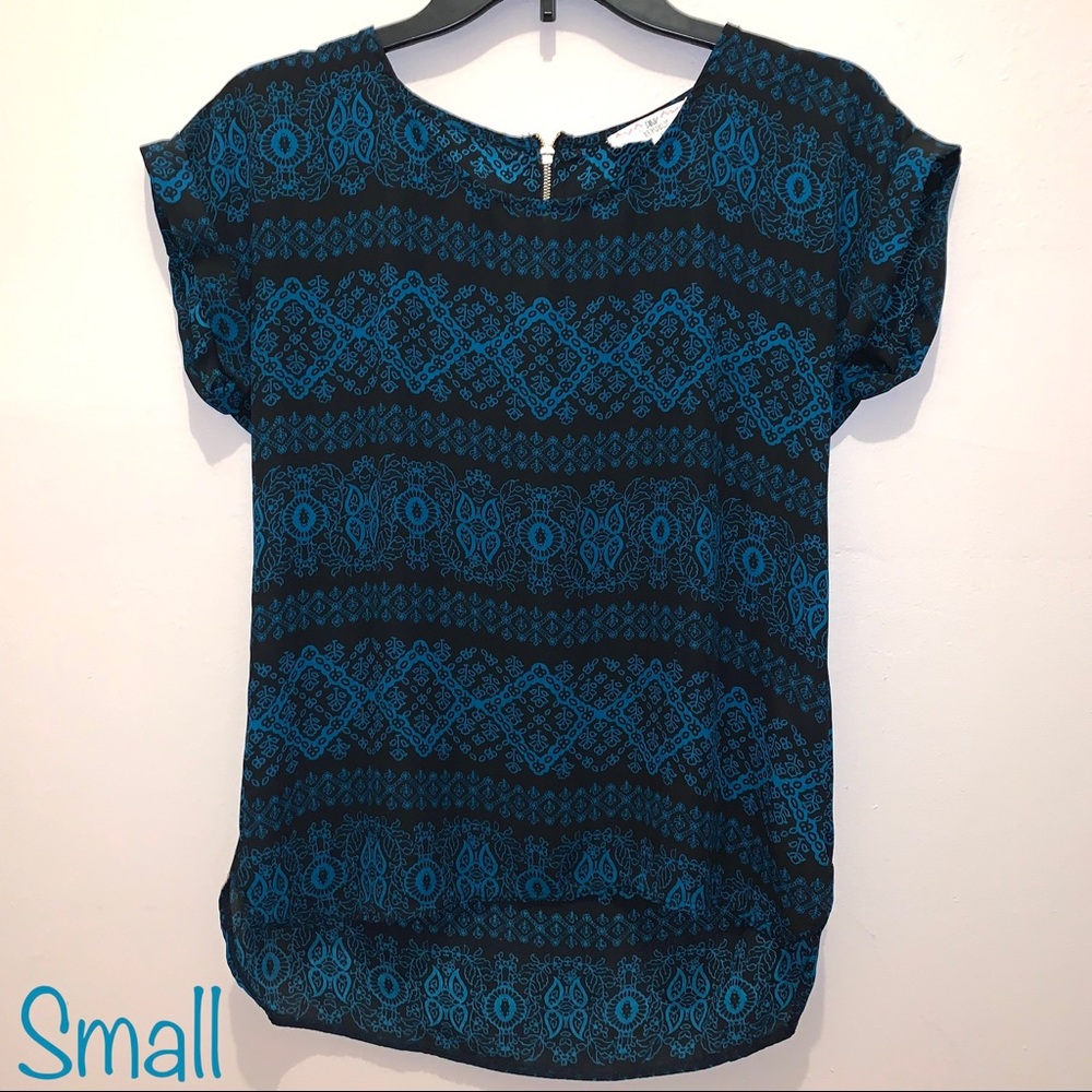 Pink Republic patterned top, Size Small